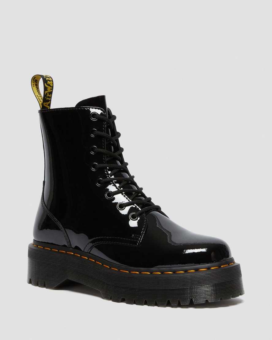 black dr martens jadon patent mens platform boots