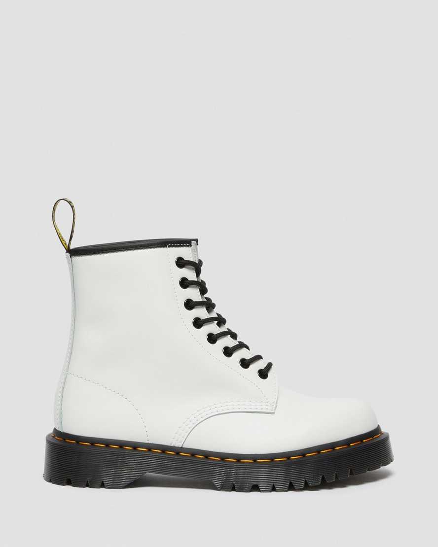 white dr martens 1460 bex smooth mens platform boots