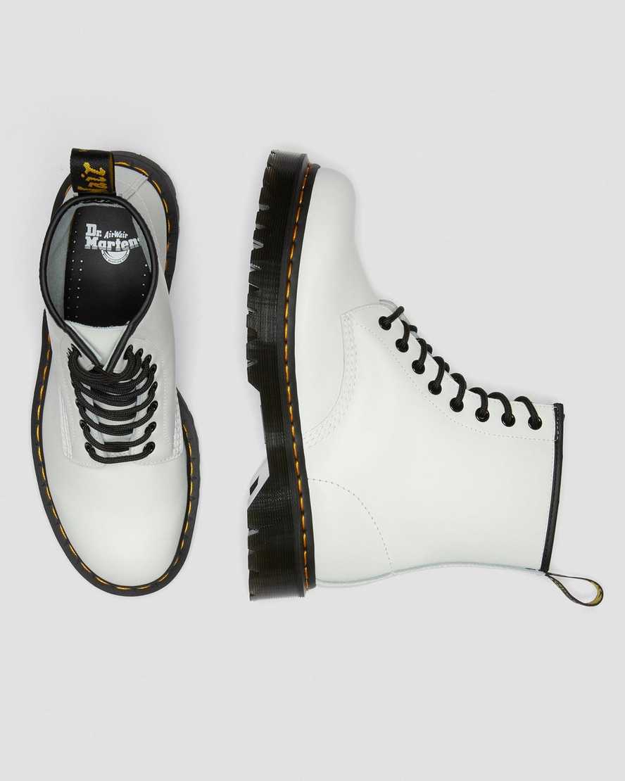 white dr martens 1460 bex smooth mens platform boots