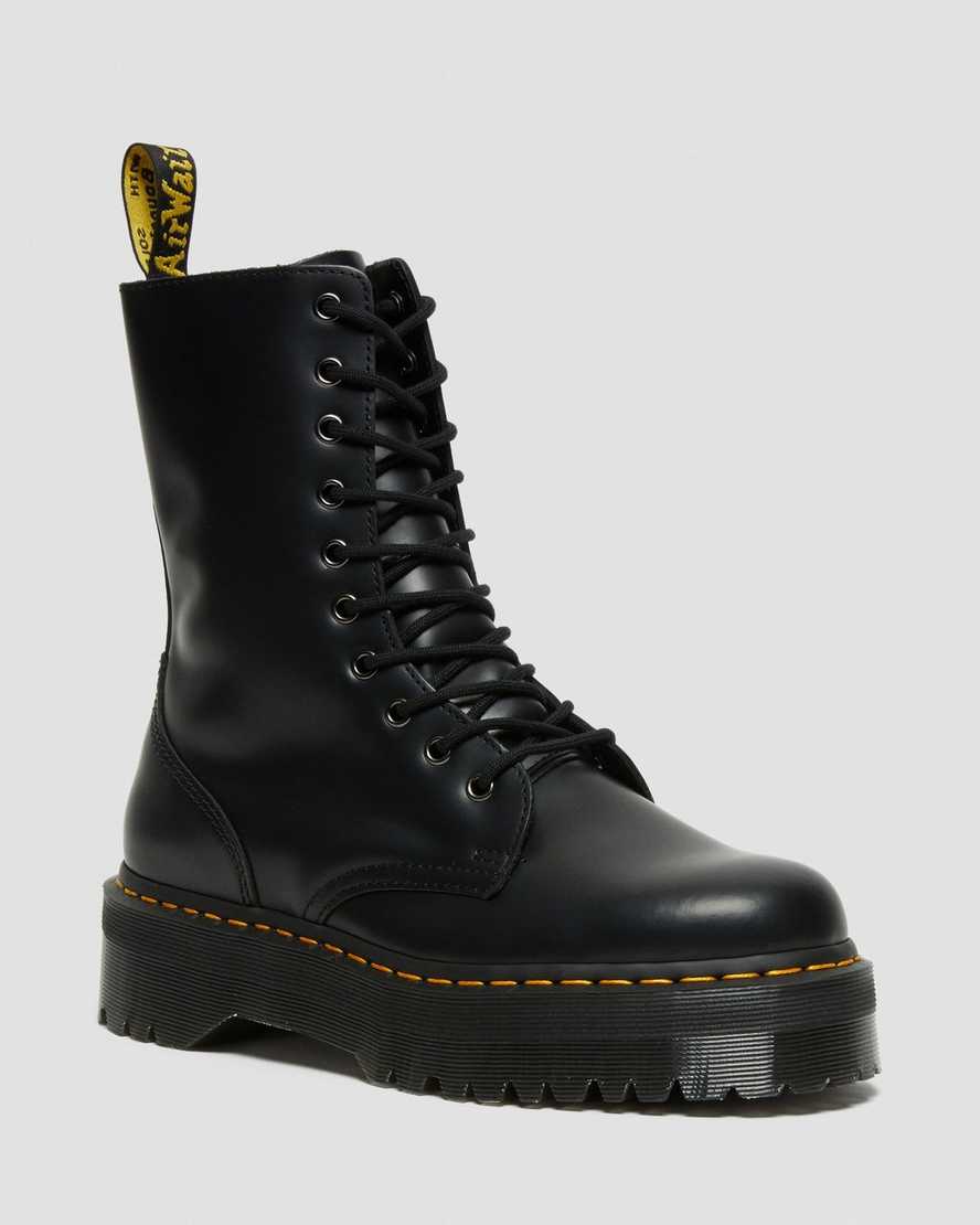 black dr martens jadon hi smooth mens platform boots