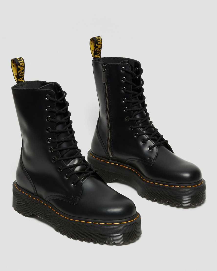 black dr martens jadon hi smooth mens platform boots