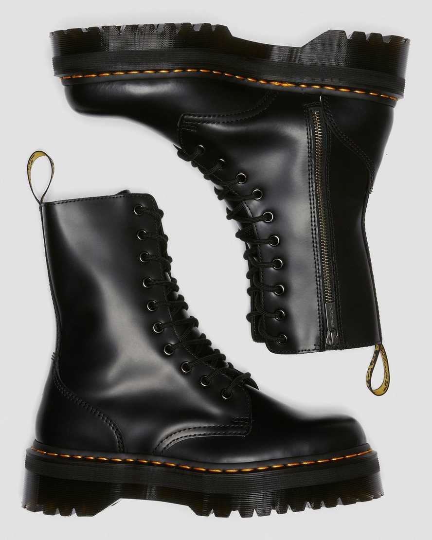 black dr martens jadon hi smooth mens platform boots
