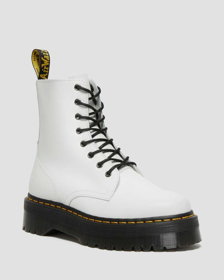 white dr martens jadon smooth mens platform boots