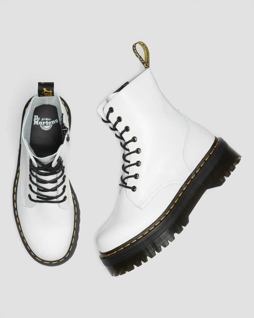 white dr martens jadon smooth mens platform boots