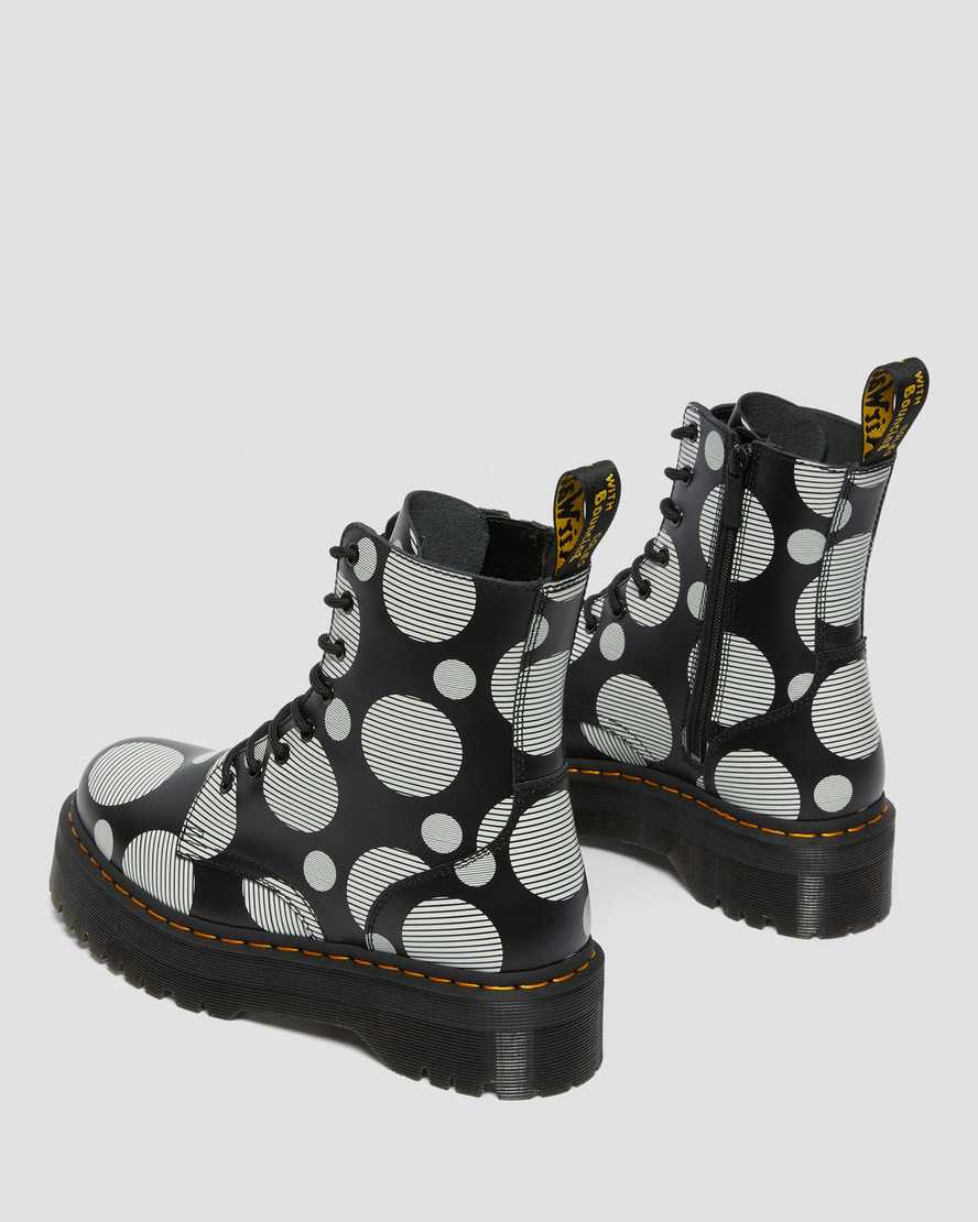 black dr martens jadon polka dot smooth mens platform boots