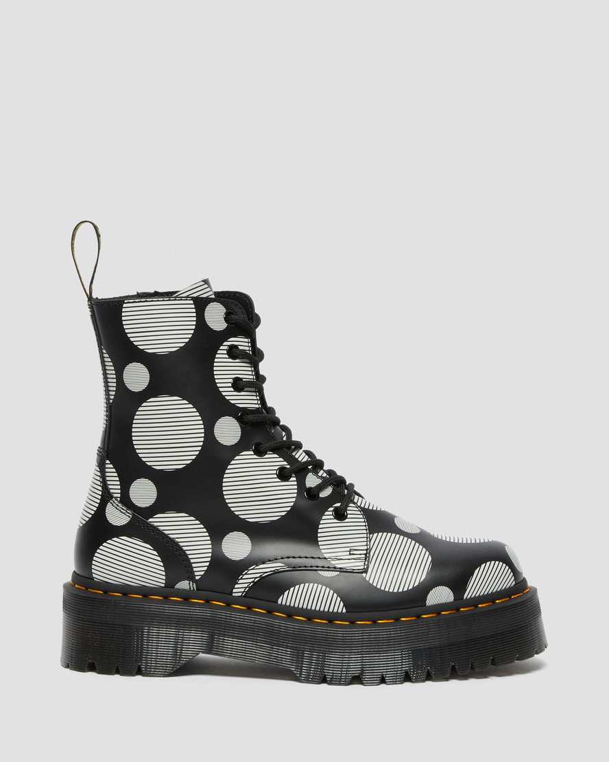 black dr martens jadon polka dot smooth mens platform boots