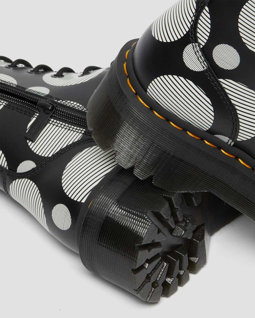 black dr martens jadon polka dot smooth mens platform boots