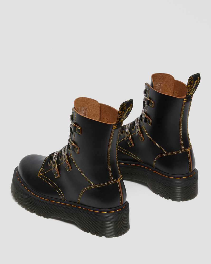 black dr martens collier double laced mens platform boots