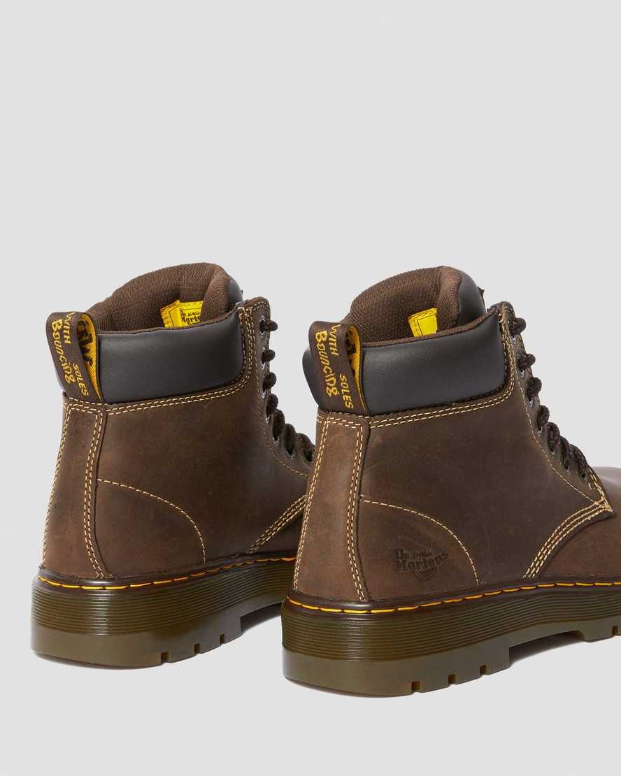dark brown dr martens winch extra wide mens work boots