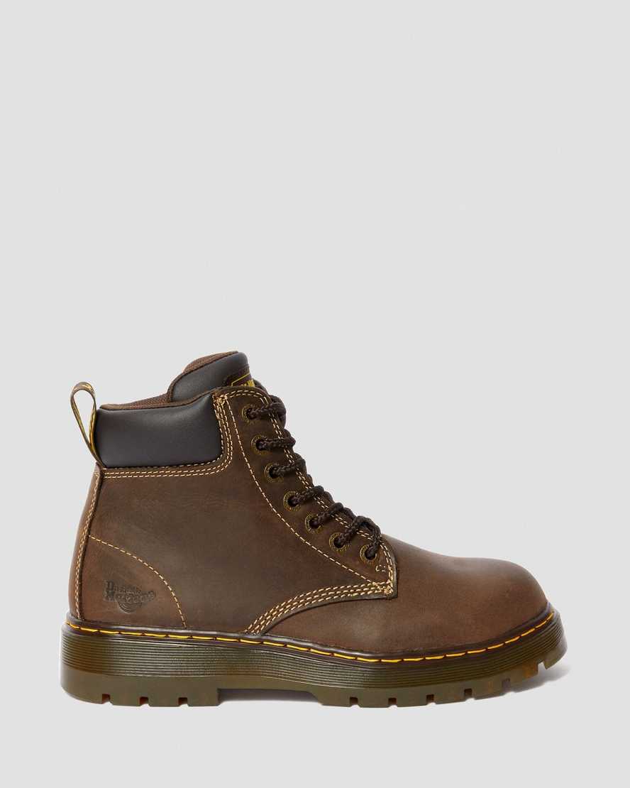dark brown dr martens winch extra wide mens work boots