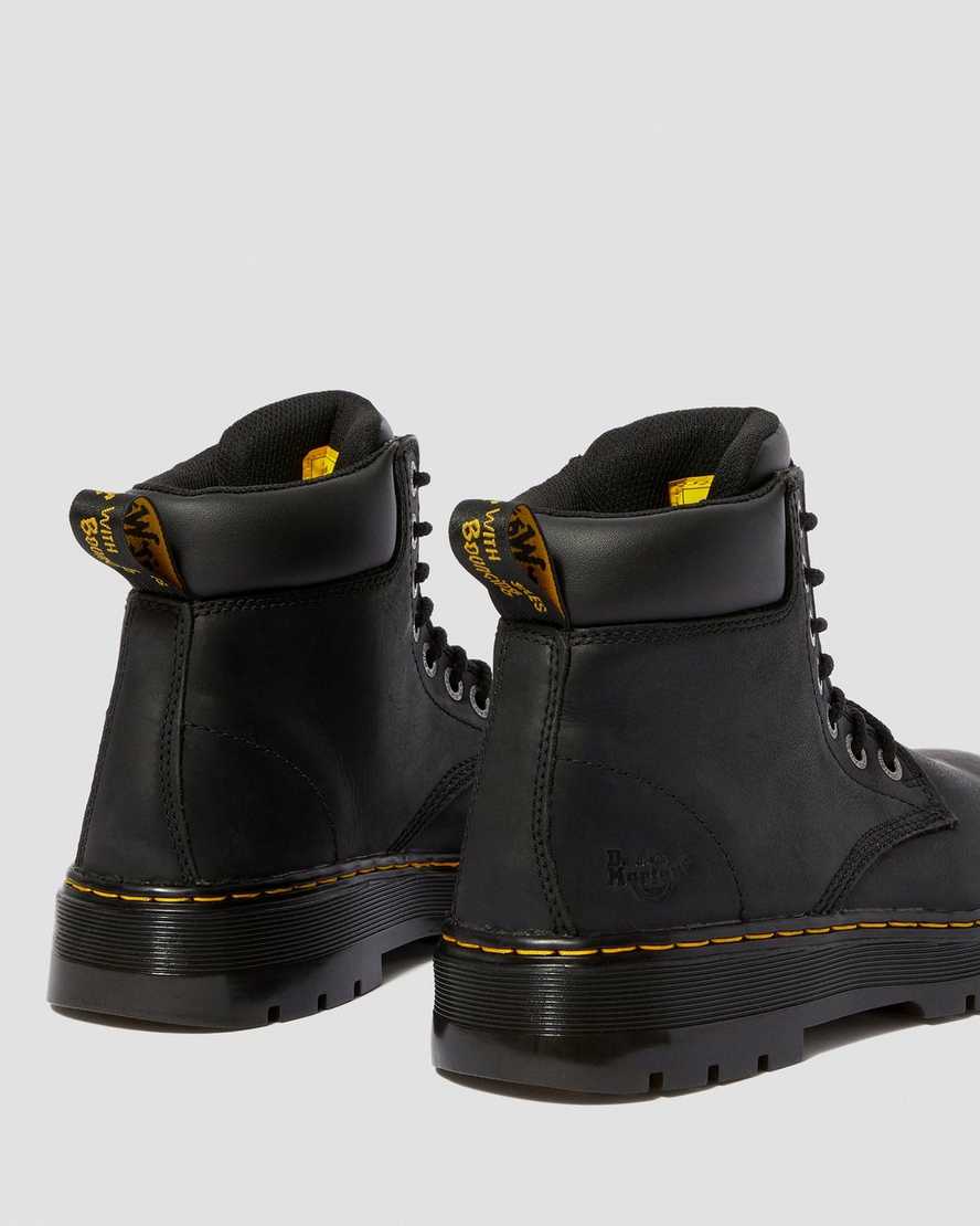 black dr martens winch extra wide mens work boots