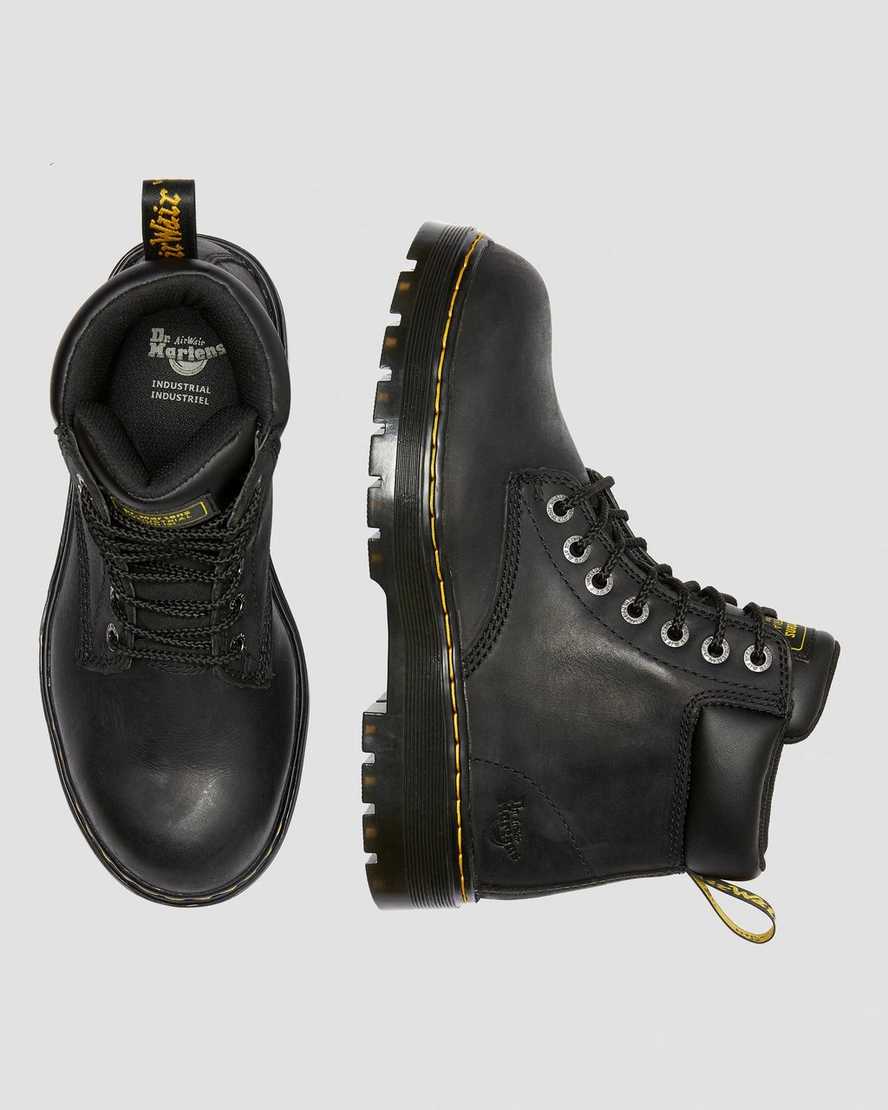 black dr martens winch extra wide mens work boots