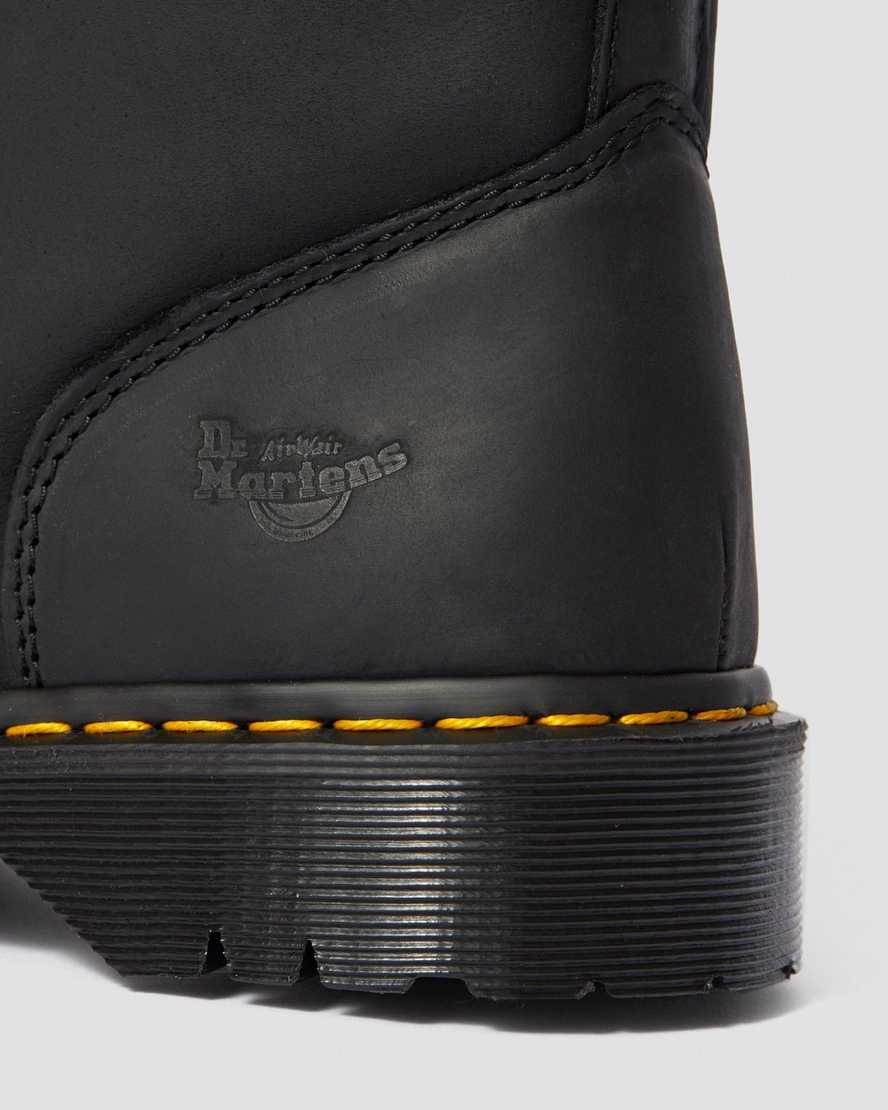 black dr martens 2295 extra wide greasy slip on mens work boots