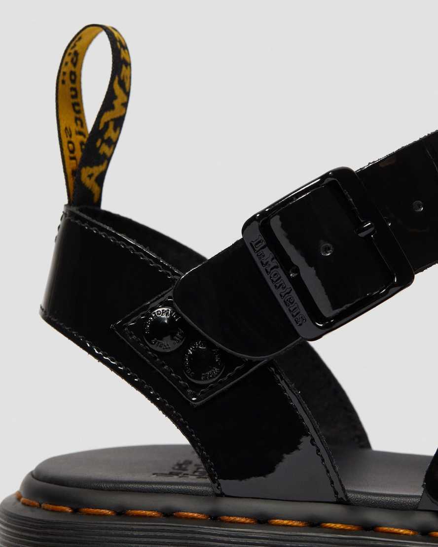 black dr martens gryphon patent mens gladiator sandals