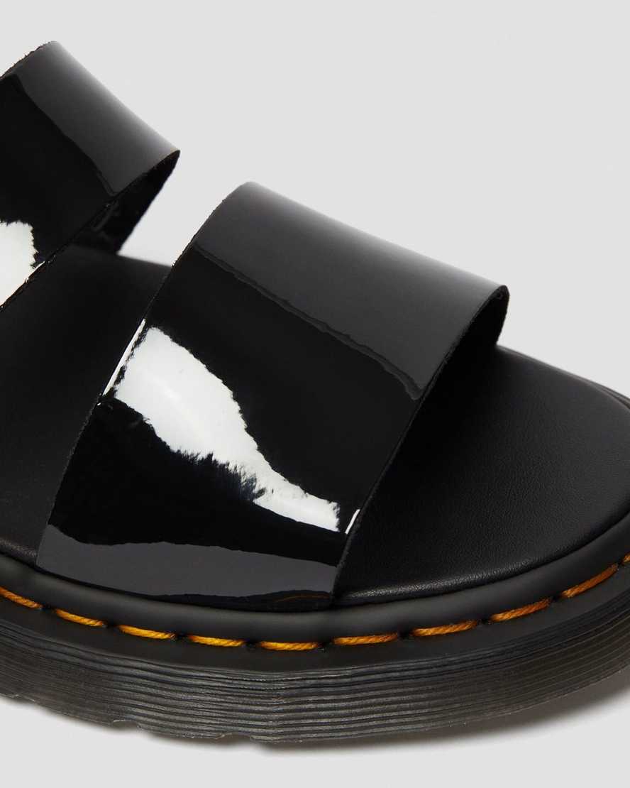 black dr martens gryphon patent mens gladiator sandals