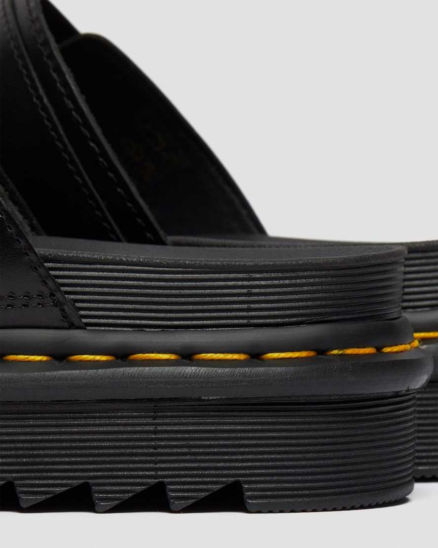 black dr martens myles brando buckle mens slide sandals