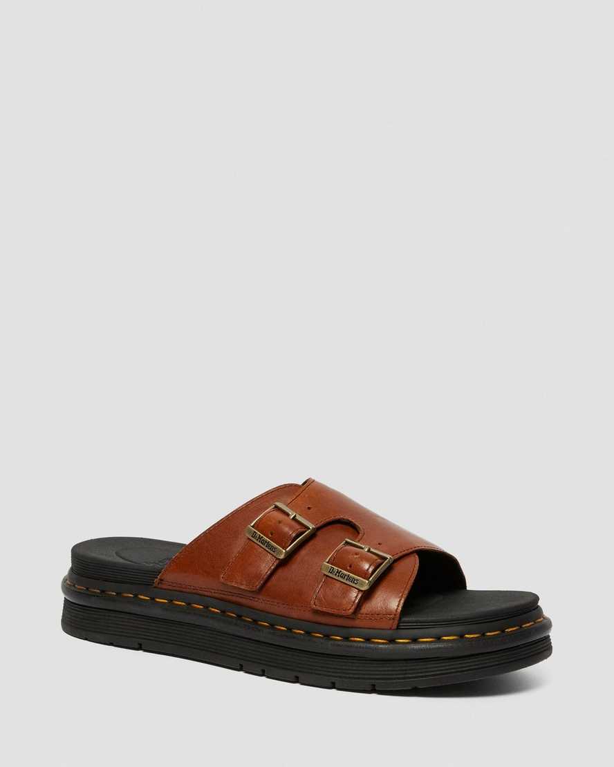tan dr martens dax luxor mens slide sandals