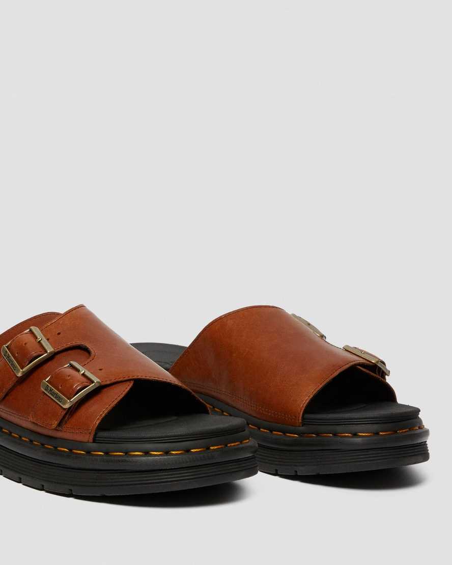 tan dr martens dax luxor mens slide sandals