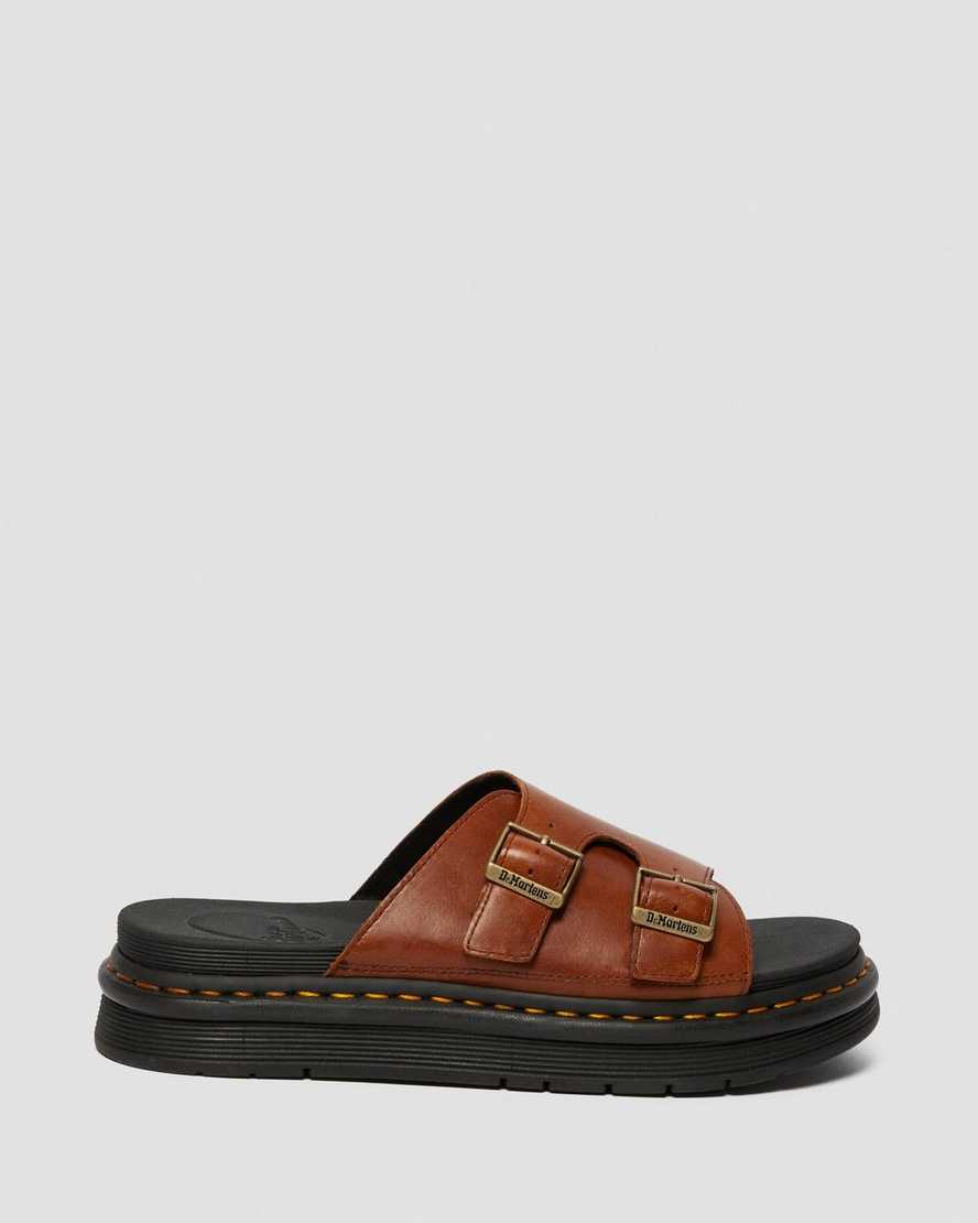 tan dr martens dax luxor mens slide sandals
