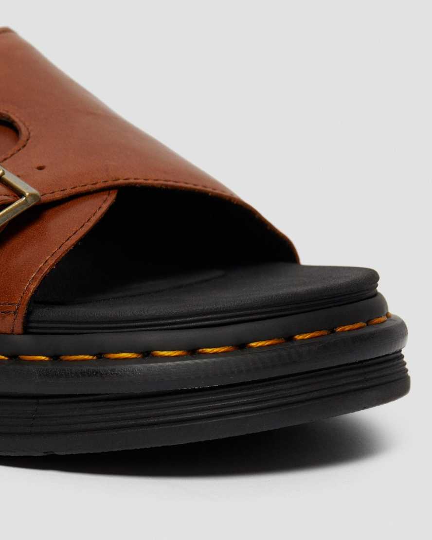 tan dr martens dax luxor mens slide sandals