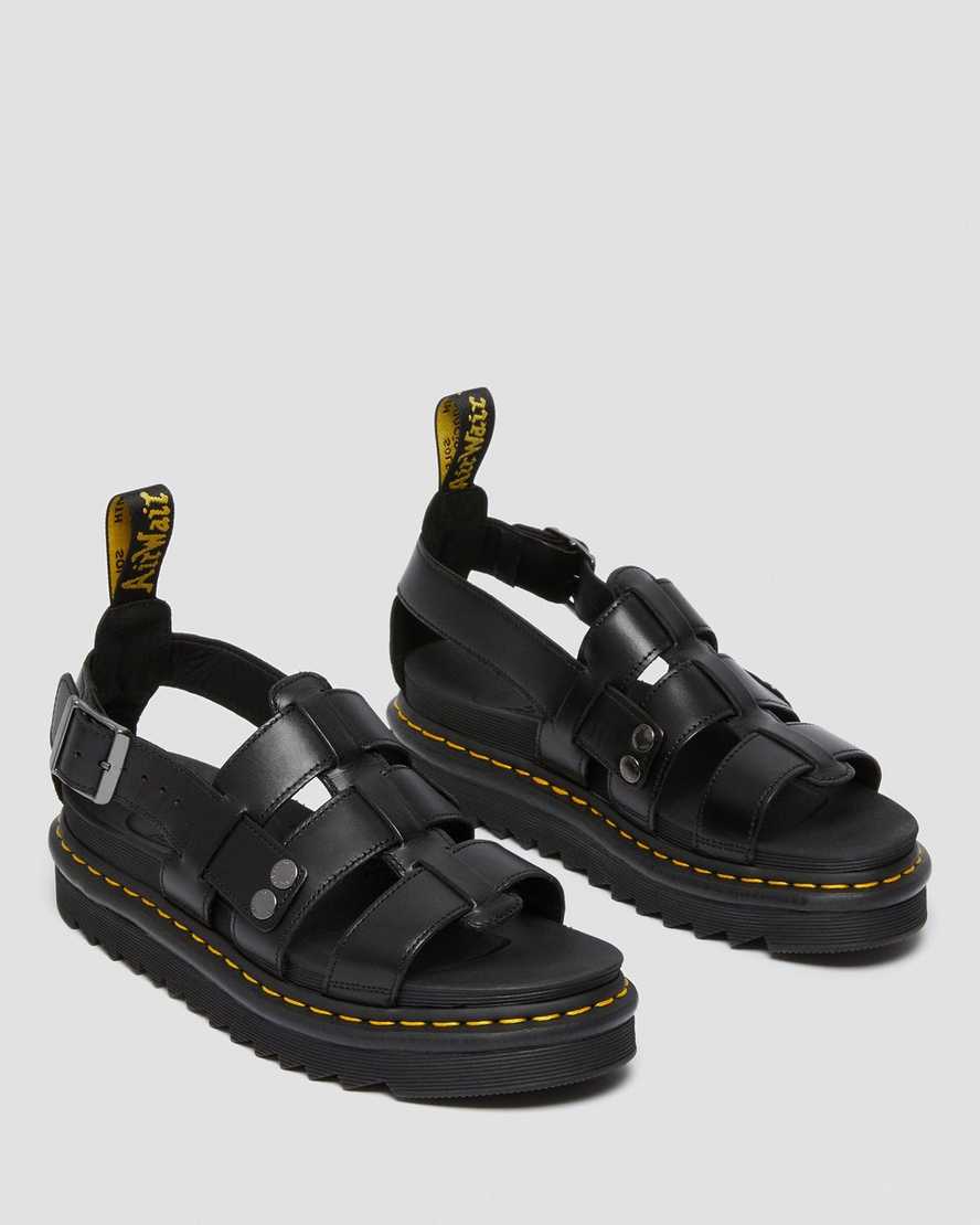 black dr martens terry mens strap sandals
