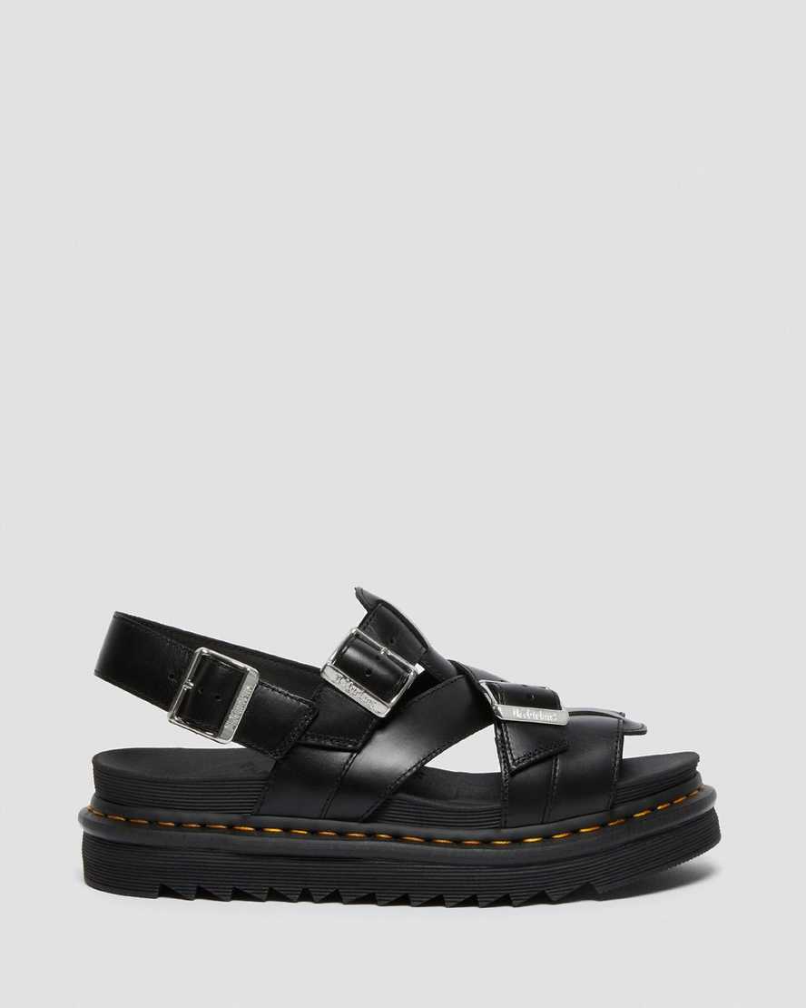 black dr martens terry ii mens strap sandals