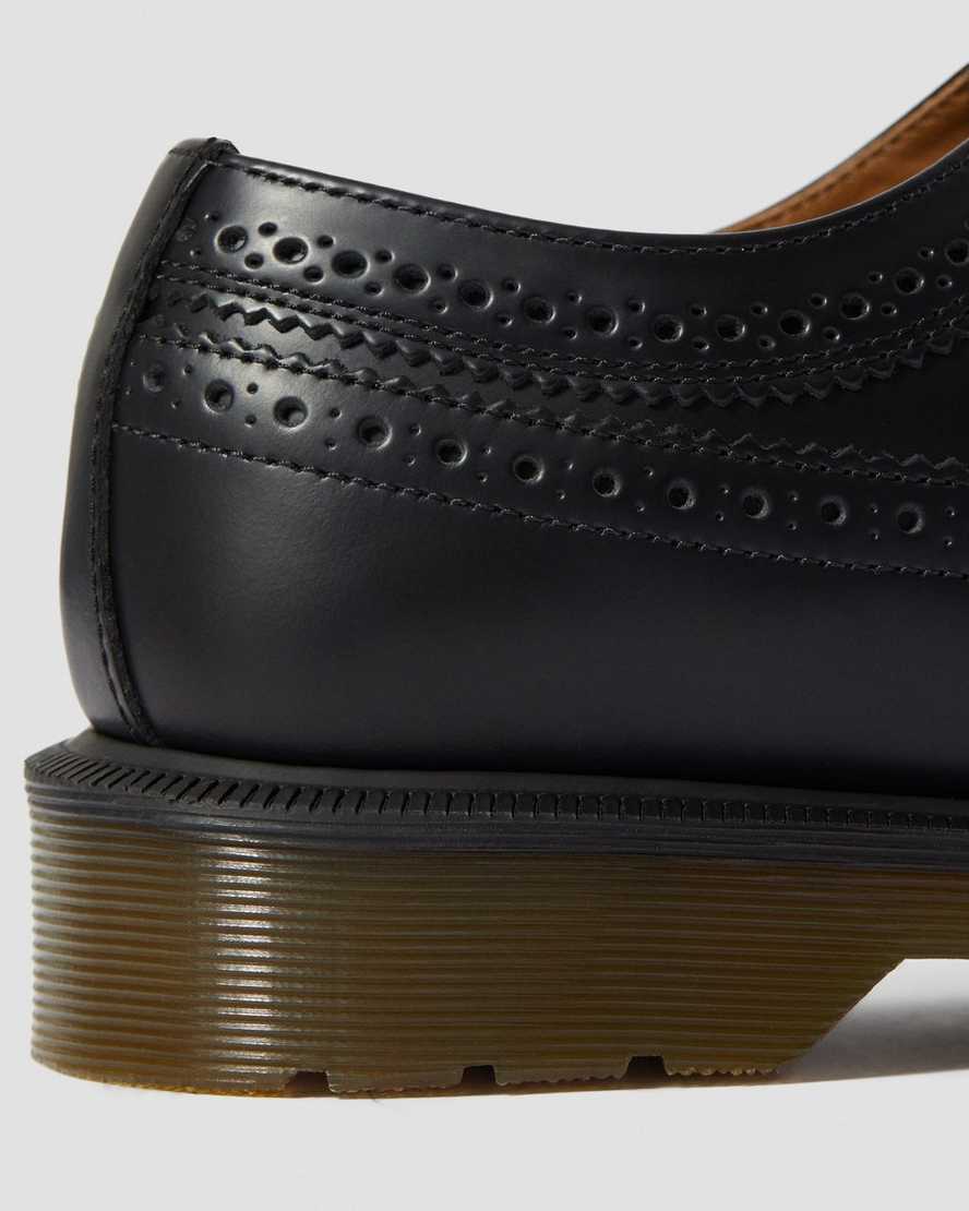 black dr martens 3989 smooth mens brogue shoes