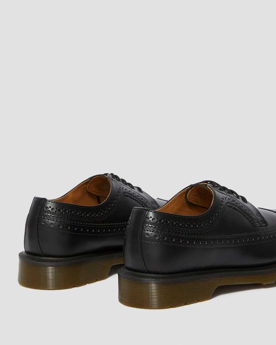 black dr martens 3989 smooth mens brogue shoes