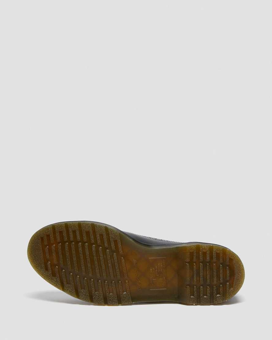 black dr martens 3989 yellow stitch smooth mens brogue shoes
