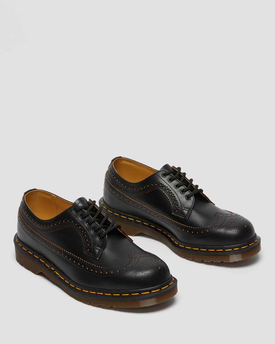 black dr martens 3989 vintage made in england mens brogue shoes