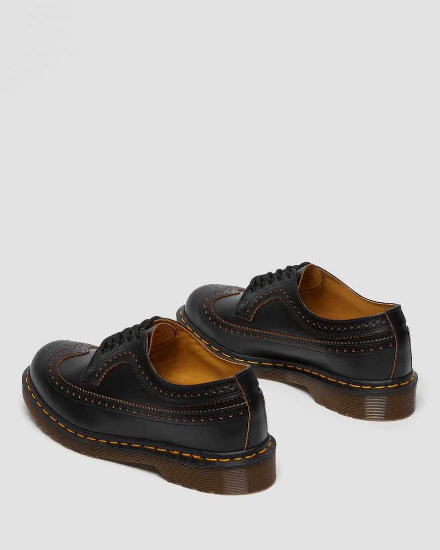 black dr martens 3989 vintage made in england mens brogue shoes
