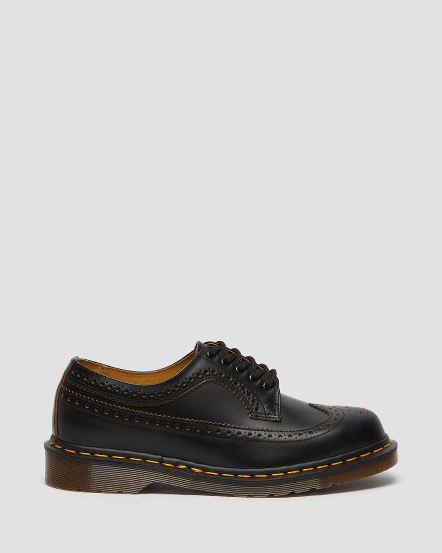 black dr martens 3989 vintage made in england mens brogue shoes