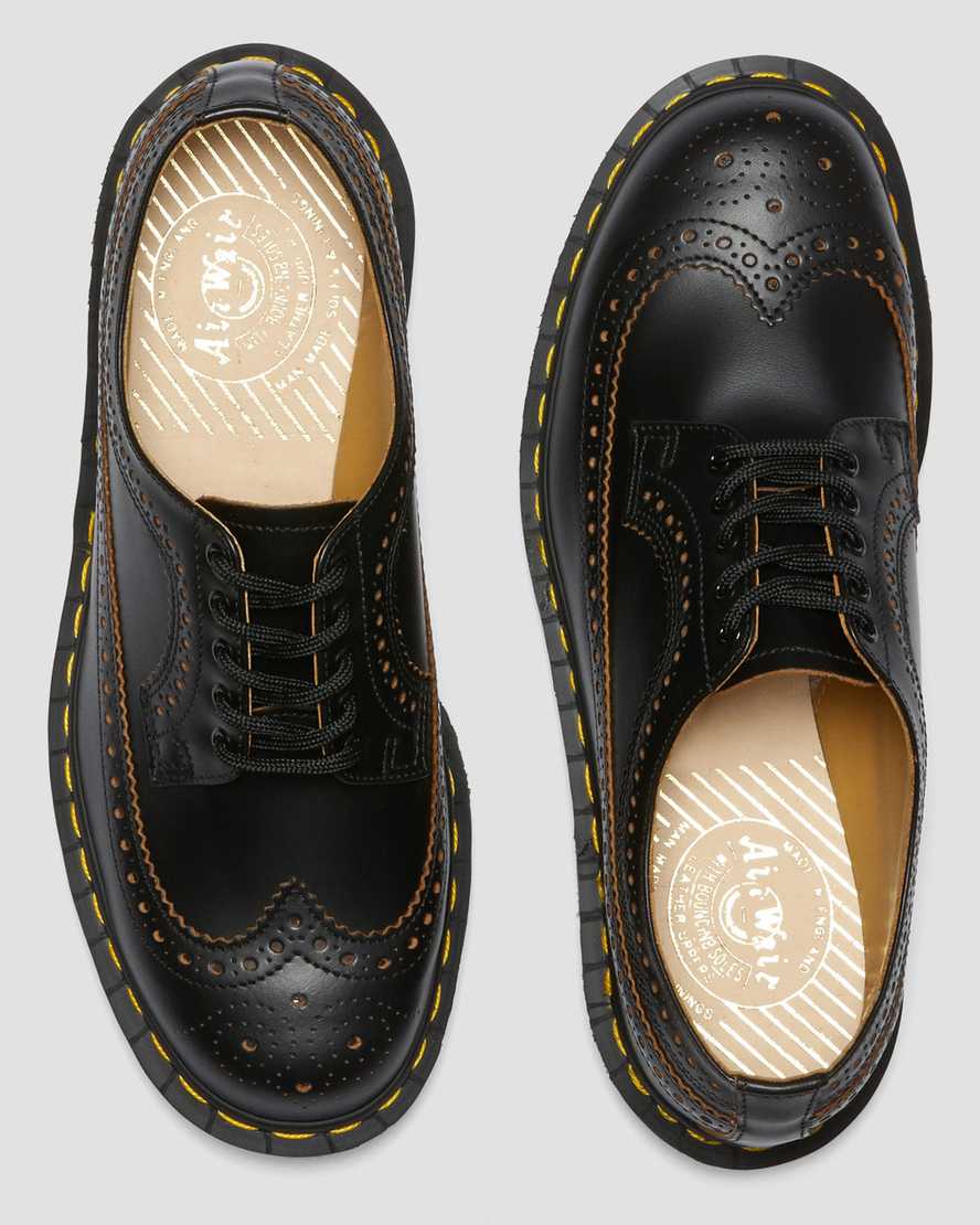 black dr martens 3989 vintage made in england mens brogue shoes