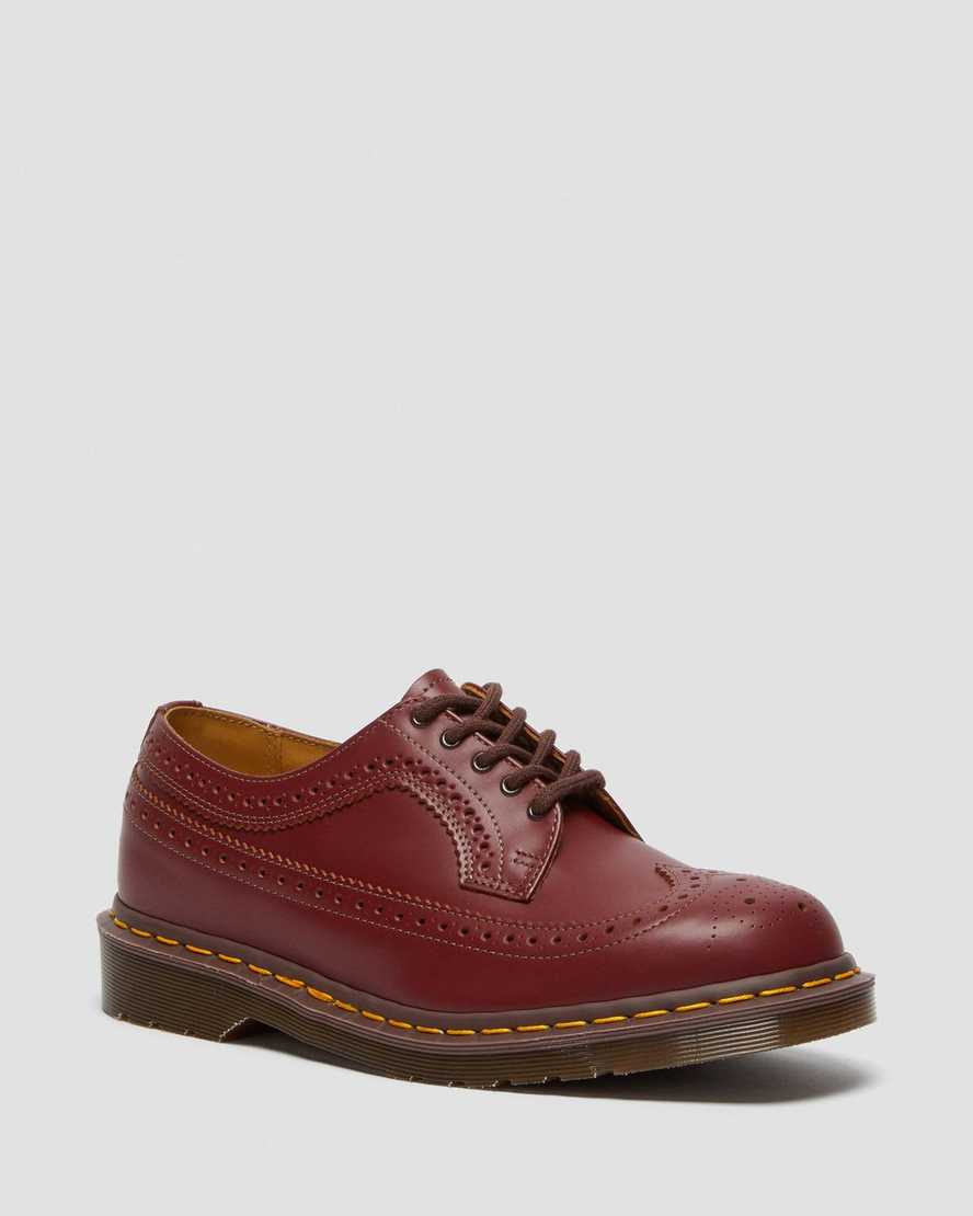 red dr martens 3989 vintage made in england mens brogue shoes