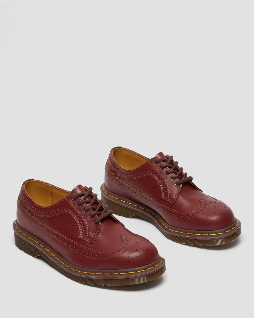red dr martens 3989 vintage made in england mens brogue shoes