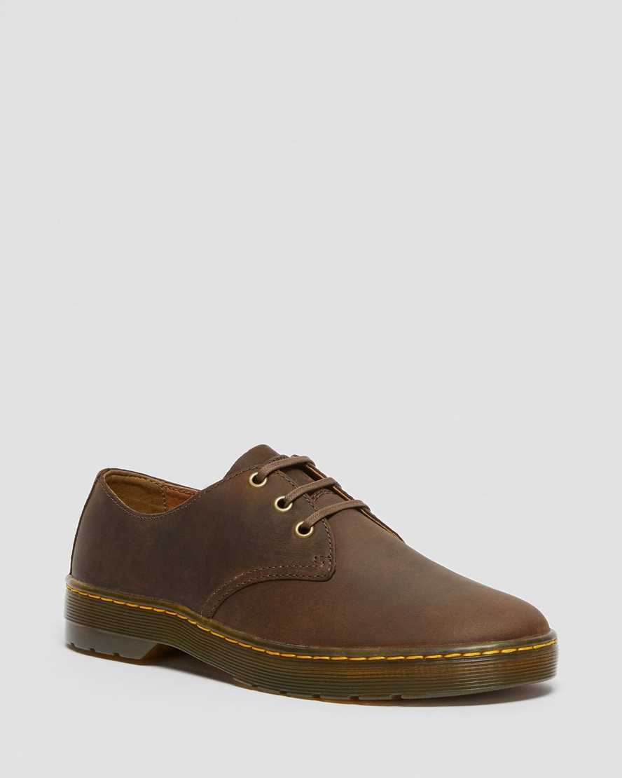 brown dr martens coronado crazy horse mens casual shoes