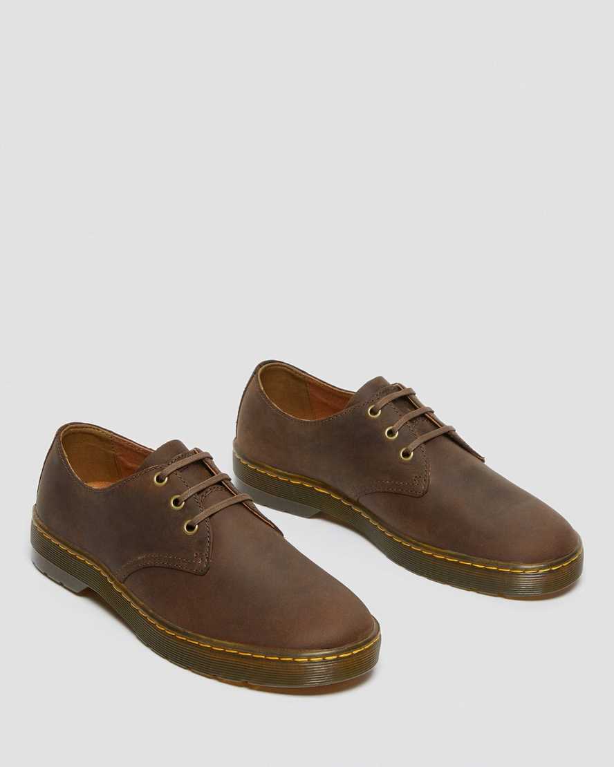 brown dr martens coronado crazy horse mens casual shoes