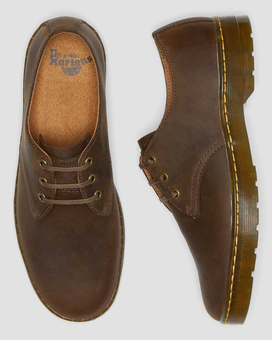 brown dr martens coronado crazy horse mens casual shoes