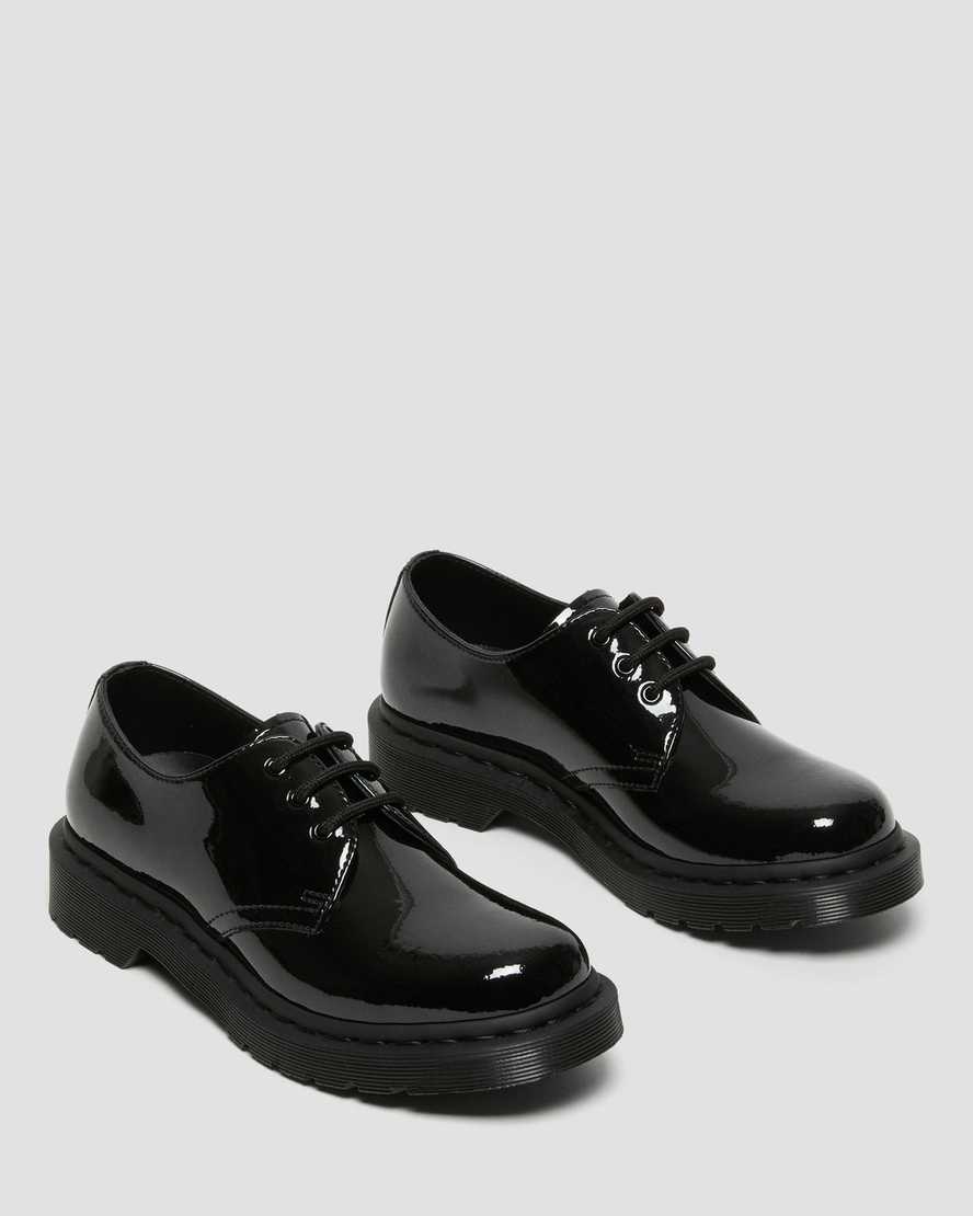black dr martens 1461 mono patent mens casual shoes
