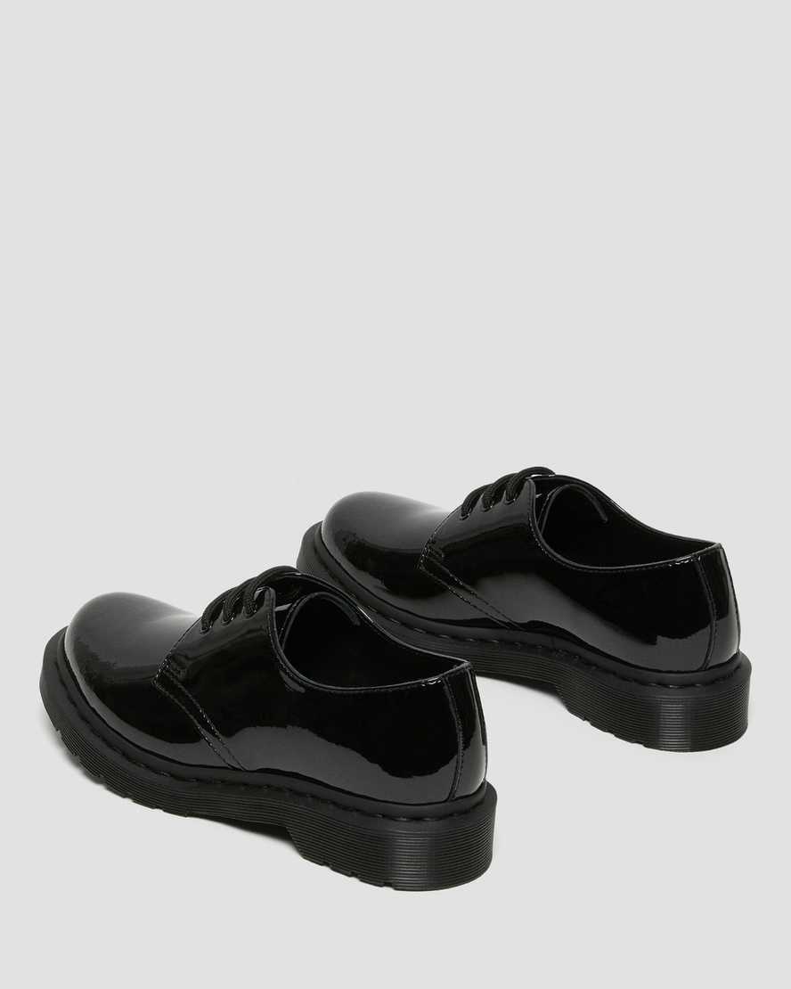 black dr martens 1461 mono patent mens casual shoes