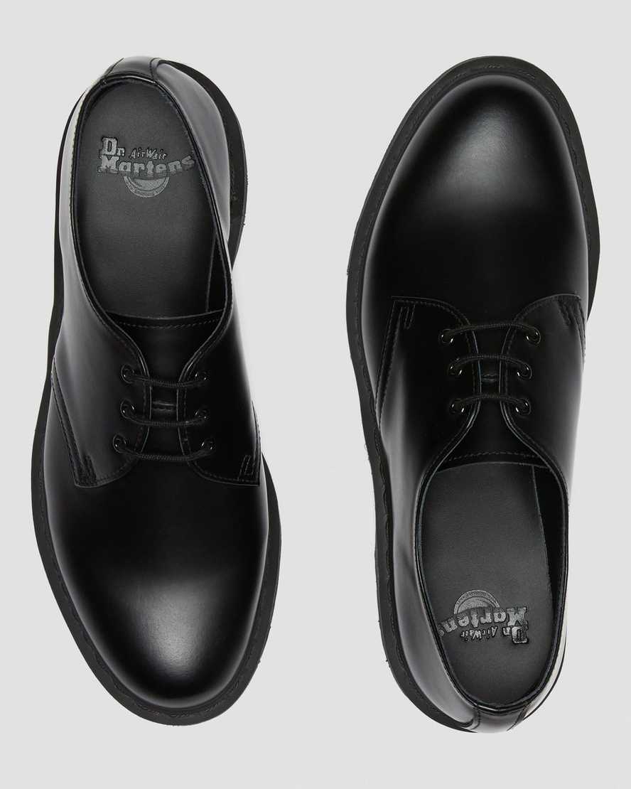 black dr martens 1461 mono smooth mens oxford shoes