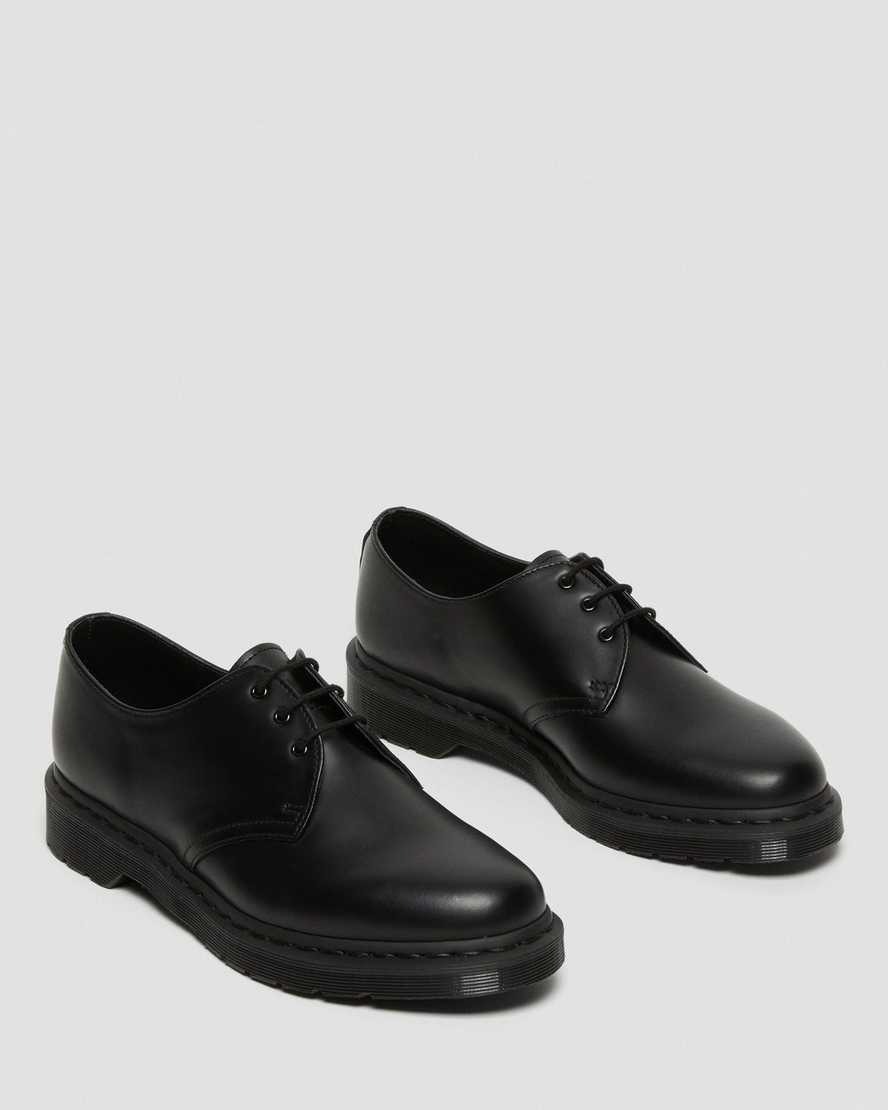 black dr martens 1461 mono smooth mens oxford shoes