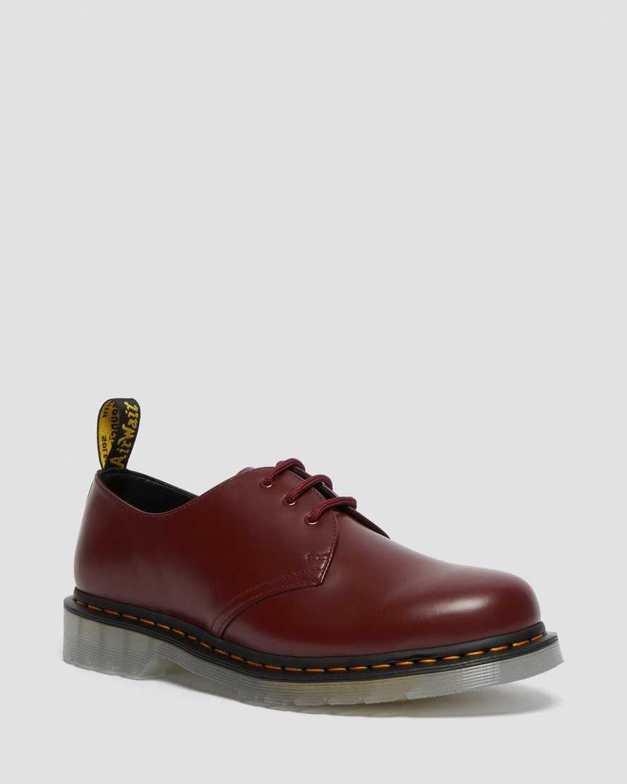 red dr martens 1461 iced smooth mens oxford shoes