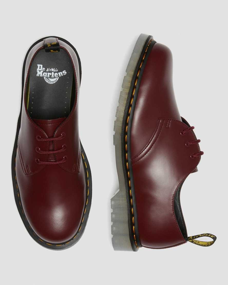 red dr martens 1461 iced smooth mens oxford shoes
