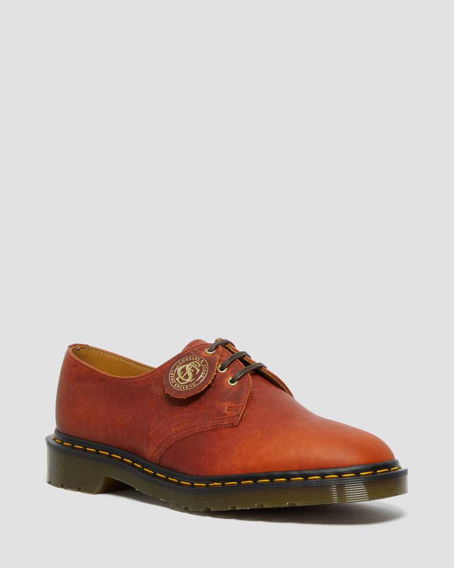 brown dr martens 1461 classic oil mens oxford shoes