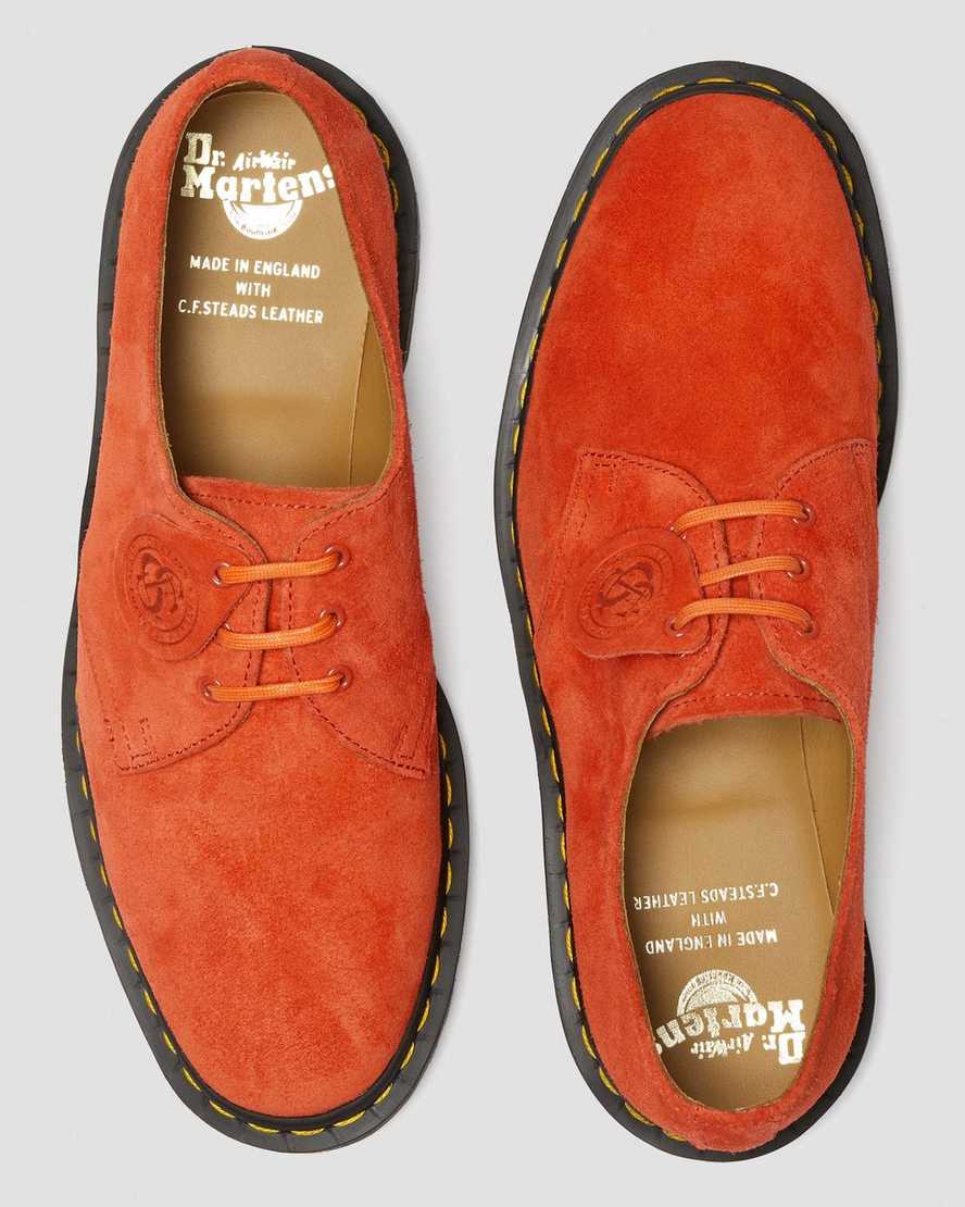 orange dr martens 1461 made in england mens oxford shoes