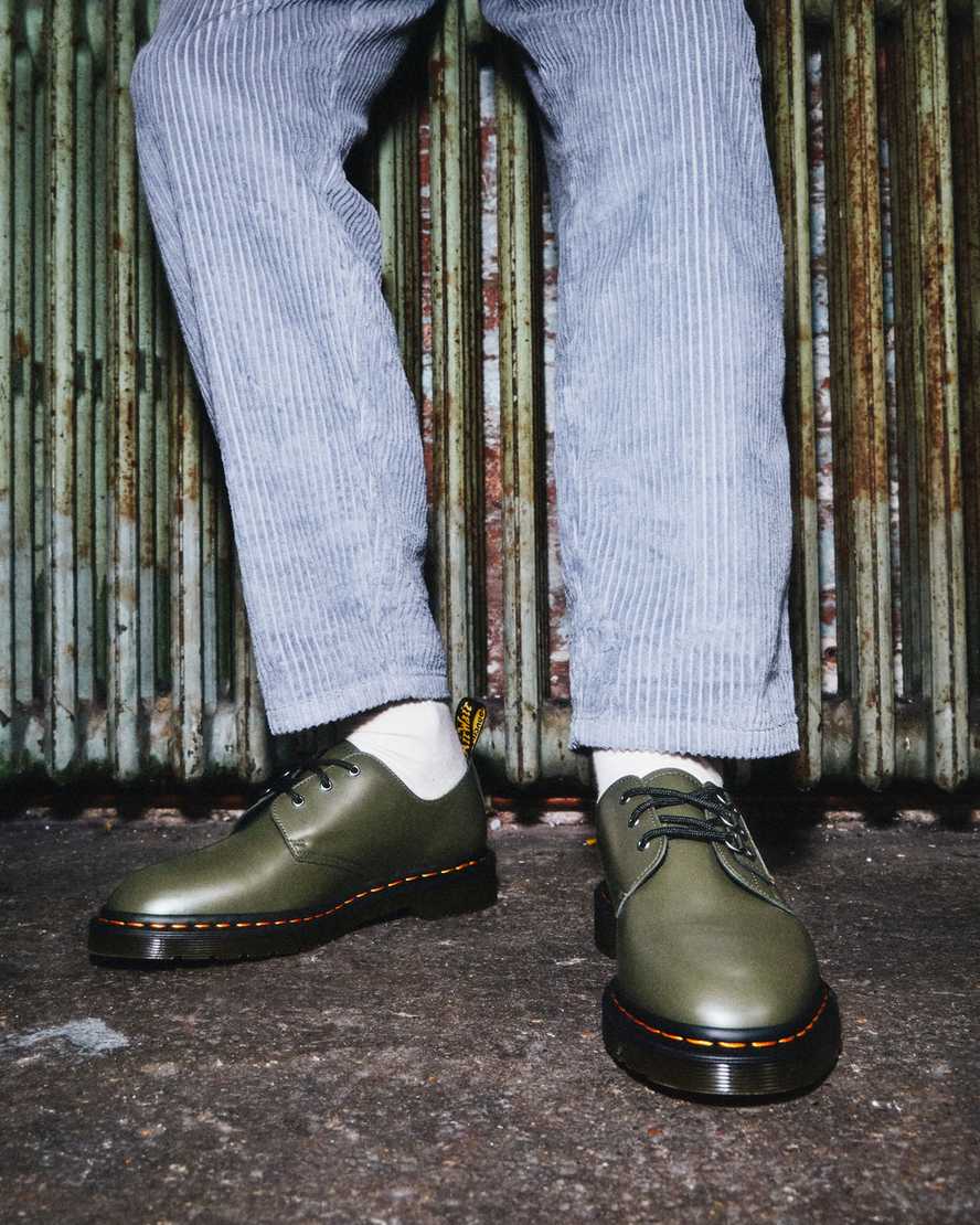 green dr martens 1461 verso smooth mens oxford shoes