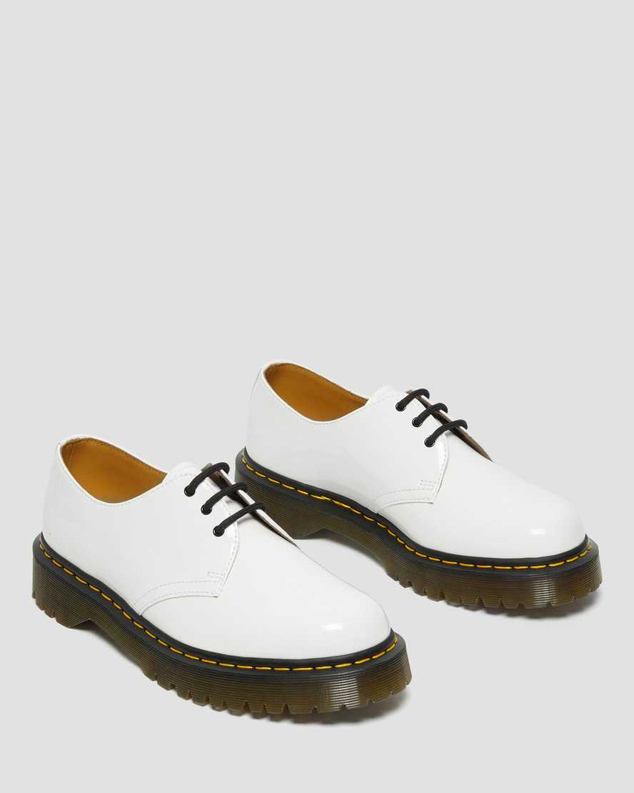 white dr martens 1461 bex patent mens oxford shoes
