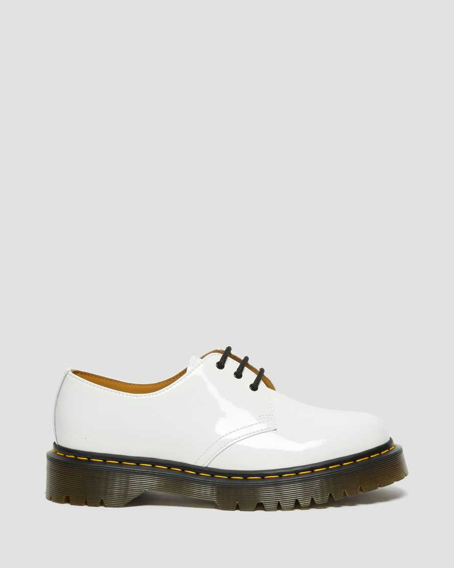 white dr martens 1461 bex patent mens oxford shoes