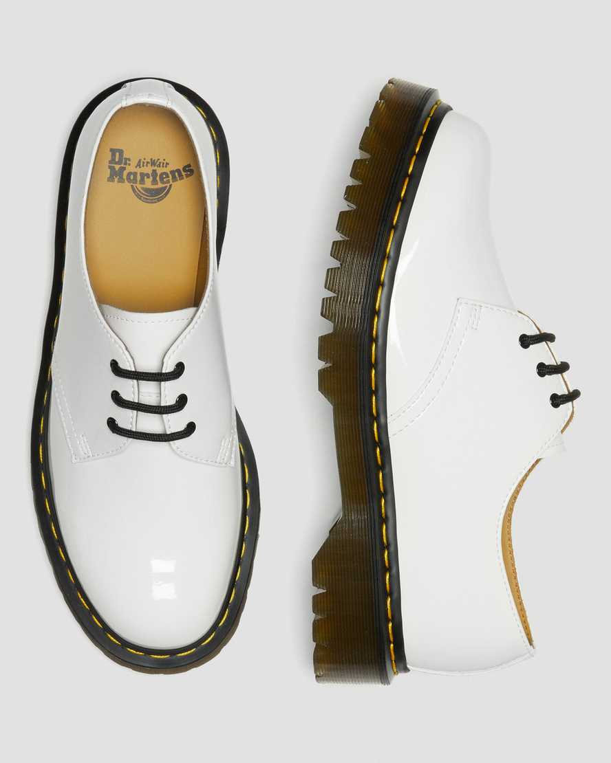 white dr martens 1461 bex patent mens oxford shoes